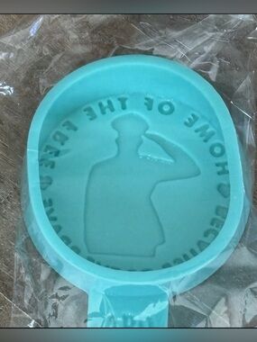 NEW • SILICONE FRESHIE MOLD • SALUTE • "Home of The Free Because of The Brave"
